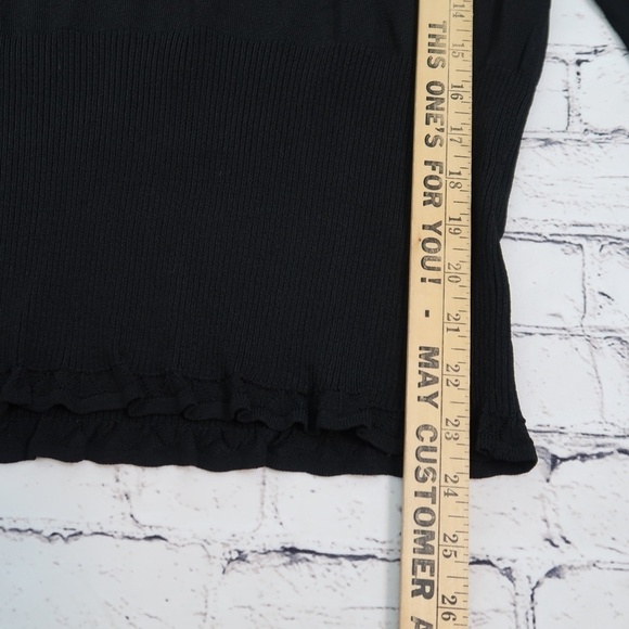 Agust Silk‎ Knits Long Sleeve top Embrodeiry Flower Pattern Size Large Stretch - Picture 11 of 13